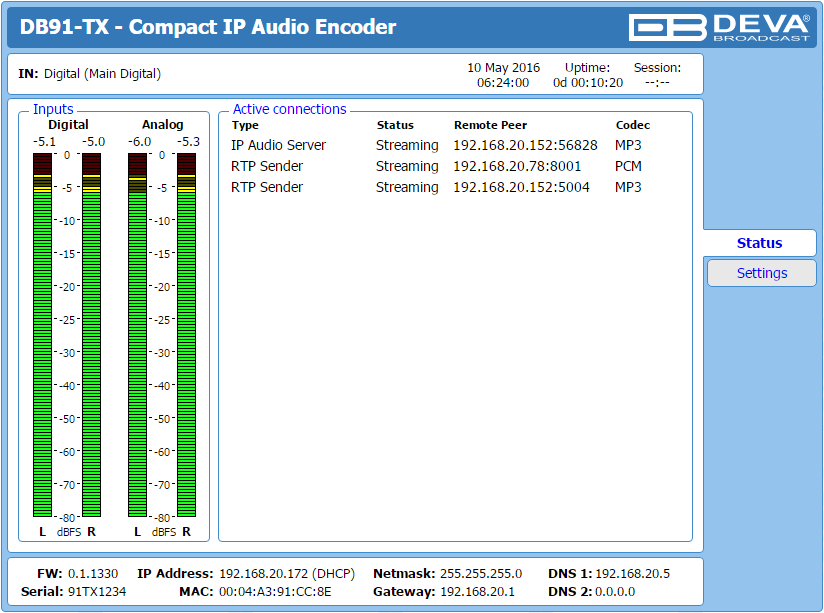  Deva Broadcast DB91-TX IP-кодер