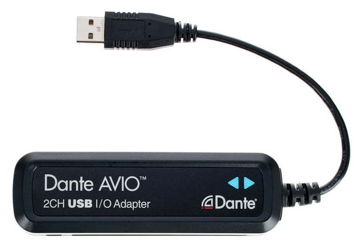 Dante AVIO Адаптер для подключения к аудиосети Dante, Stereo IN/OUT, USB